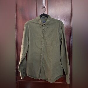 J. Crew Men's Casual Olive Button-Down Shirt